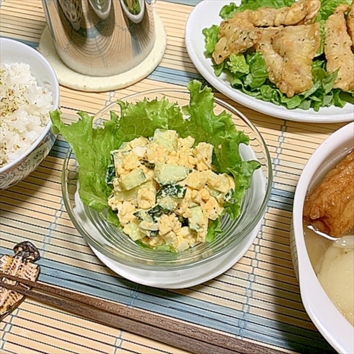 万能!白だし使ってゆでたまごをこわしたやつサラダ!